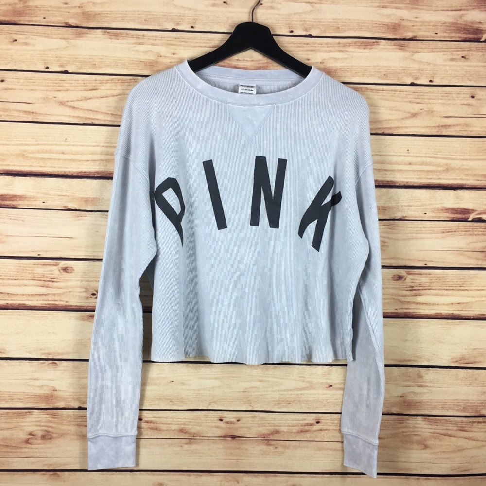 Victoria’s Secret Pink Distressed Thermal Crop Top